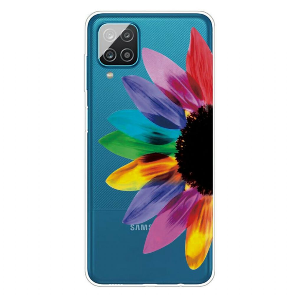 Handyhülle Für Samsung Galaxy A12 / M12 Bunte Blume