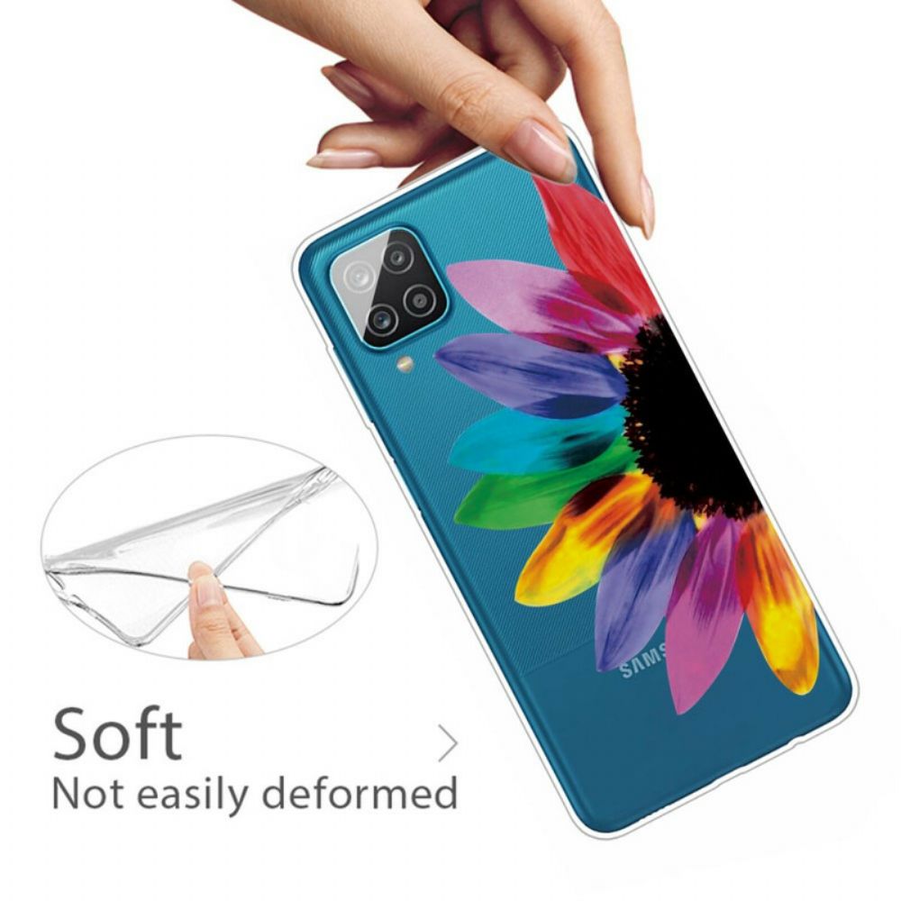 Handyhülle Für Samsung Galaxy A12 / M12 Bunte Blume