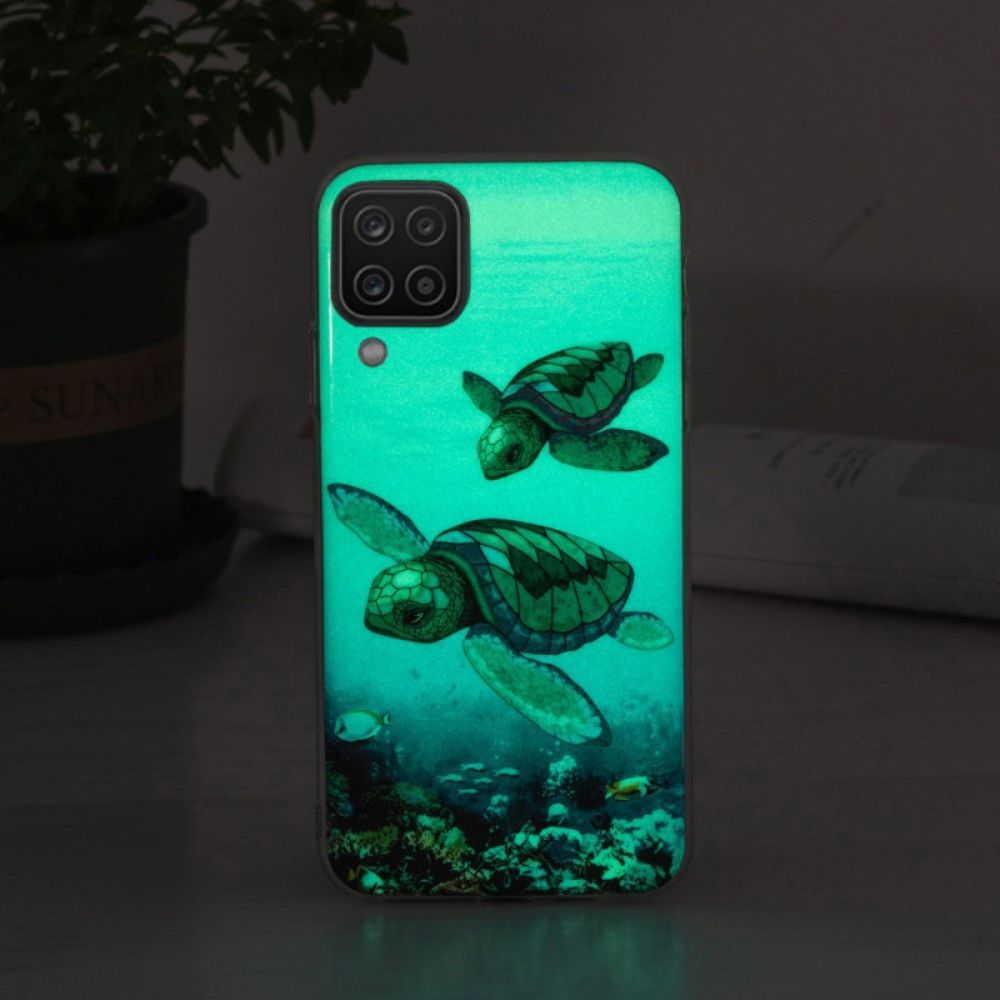 Handyhülle Für Samsung Galaxy A12 / M12 Fluoreszierende Schildkröten