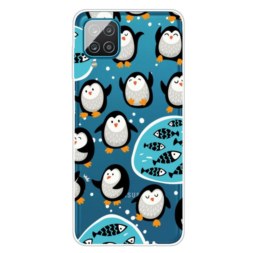 Hülle Für Samsung Galaxy A12 / M12 Pinguine Und Fische