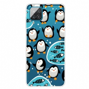 Hülle Für Samsung Galaxy A12 / M12 Pinguine Und Fische