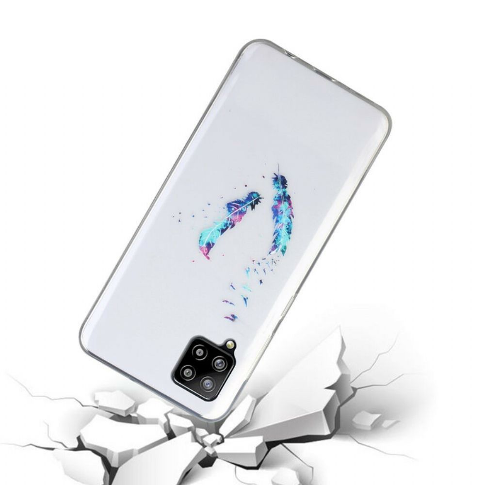 Hülle Für Samsung Galaxy A12 / M12 Transparente Federn