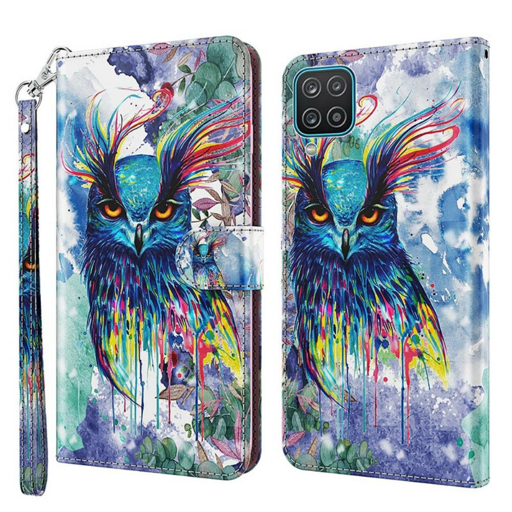 Lederhüllen Für Samsung Galaxy A12 / M12 Aquarell Vogel