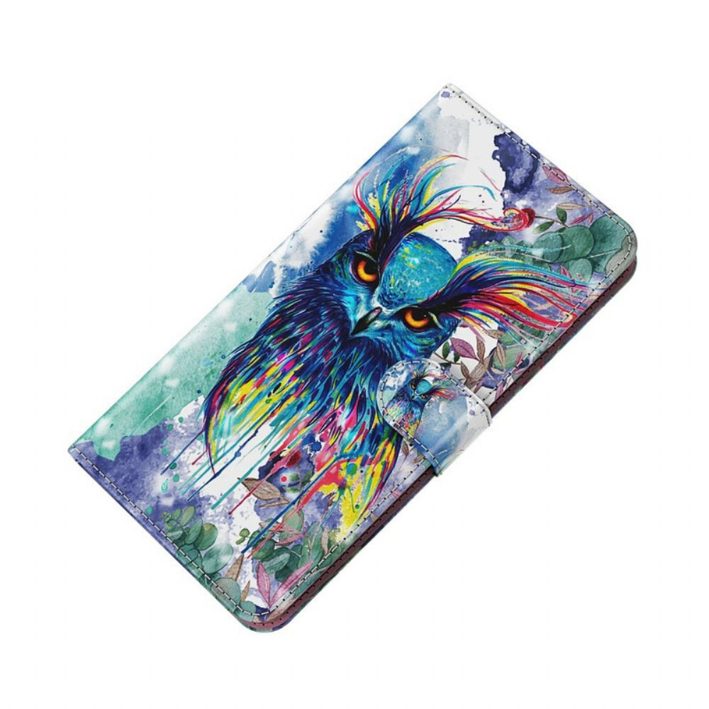 Lederhüllen Für Samsung Galaxy A12 / M12 Aquarell Vogel