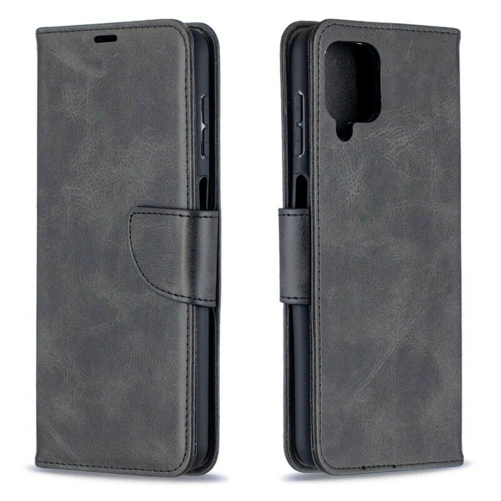 Lederhüllen Für Samsung Galaxy A12 / M12 Flip Case Glatte Schräge Klappe