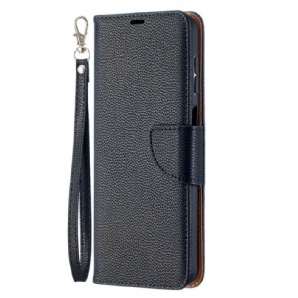 Lederhüllen Für Samsung Galaxy A12 / M12 Flip Case Litschi-klappe Schräg