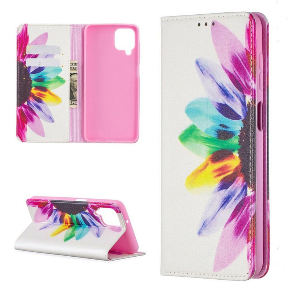 Schutzhülle Für Samsung Galaxy A12 / M12 Flip Case Aquarell Blume