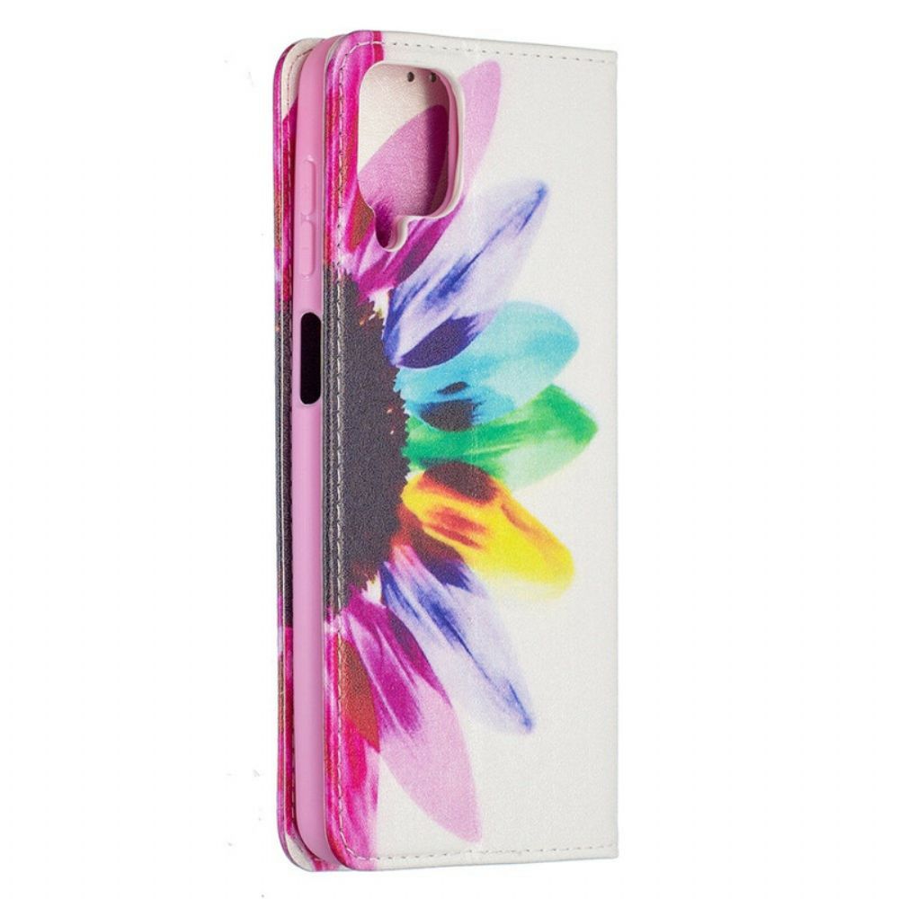 Schutzhülle Für Samsung Galaxy A12 / M12 Flip Case Aquarell Blume