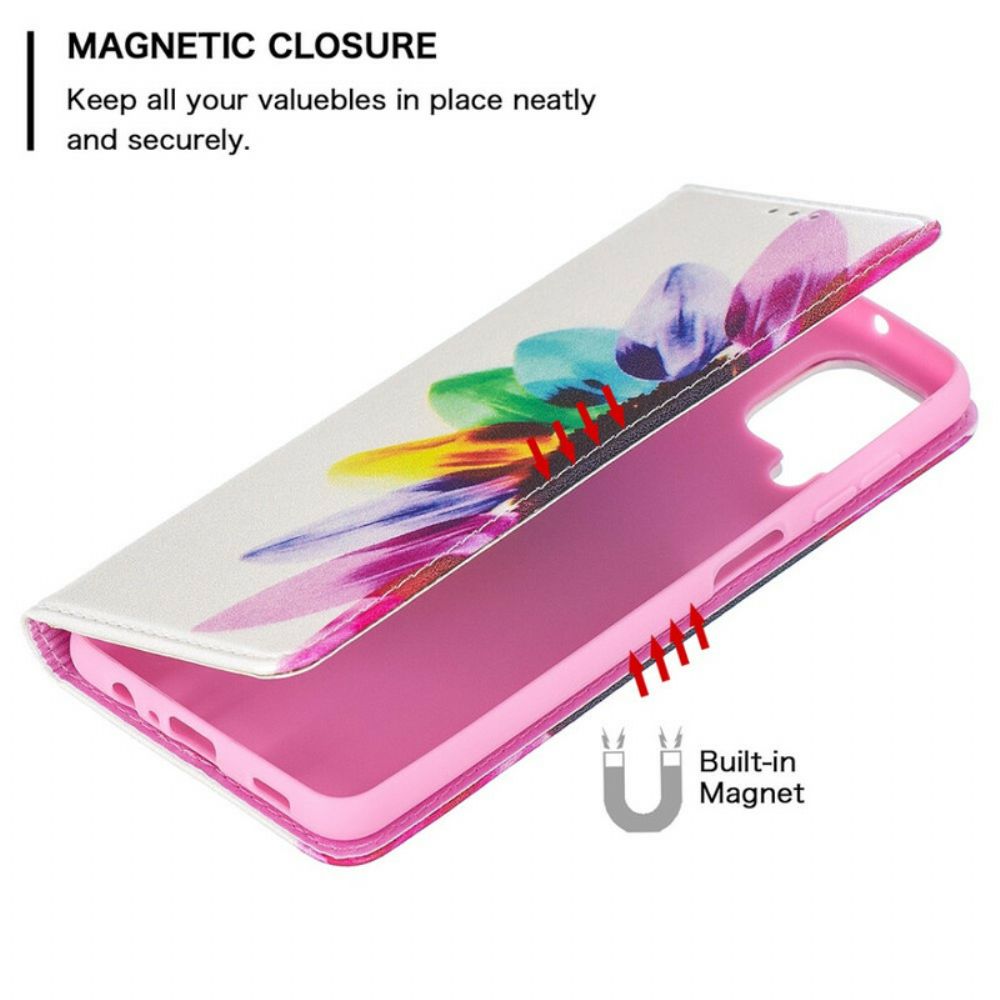 Schutzhülle Für Samsung Galaxy A12 / M12 Flip Case Aquarell Blume