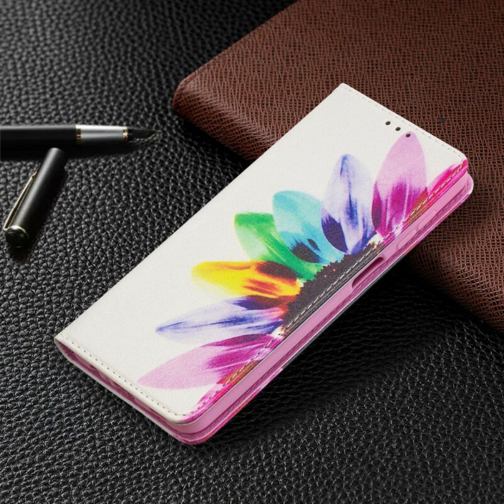 Schutzhülle Für Samsung Galaxy A12 / M12 Flip Case Aquarell Blume