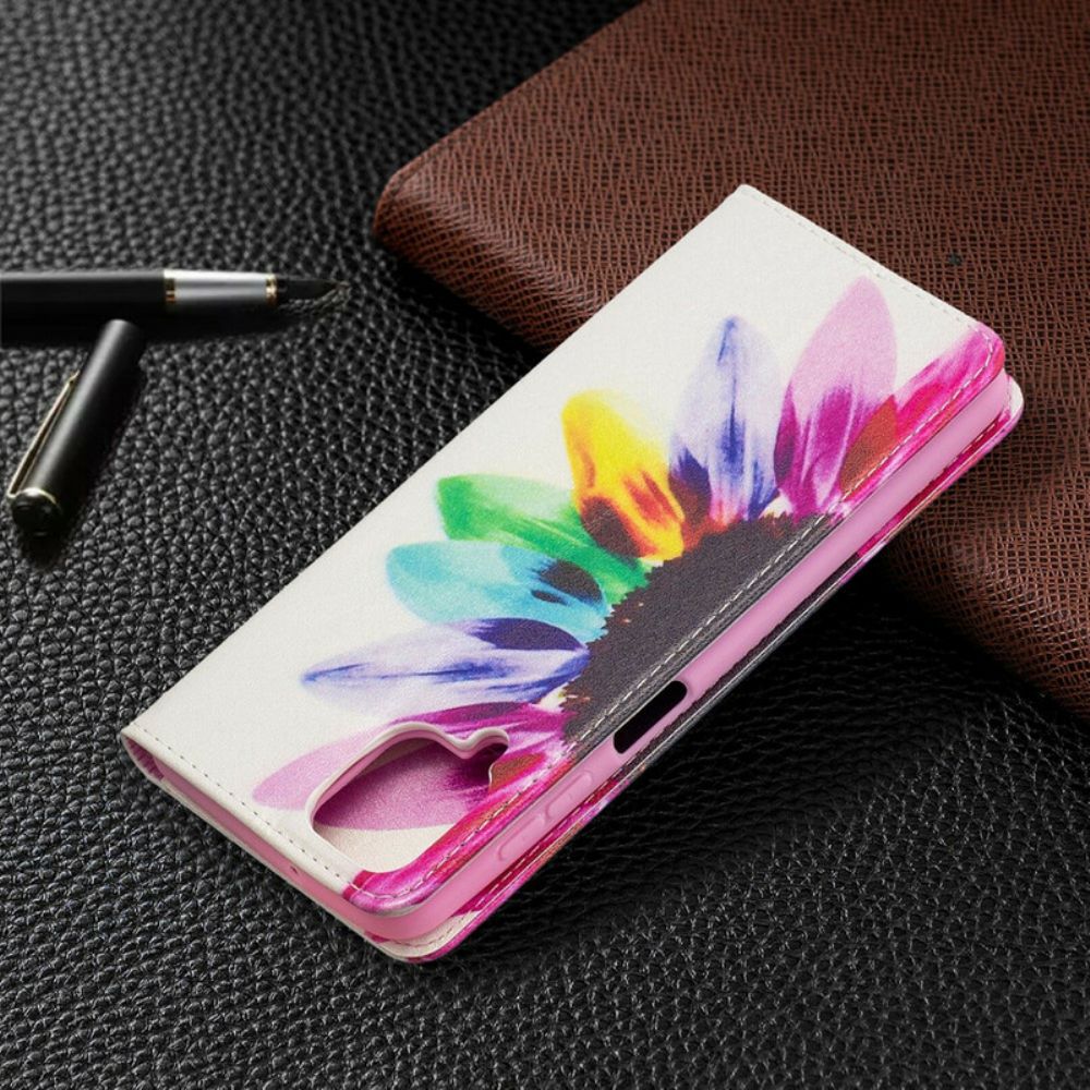 Schutzhülle Für Samsung Galaxy A12 / M12 Flip Case Aquarell Blume