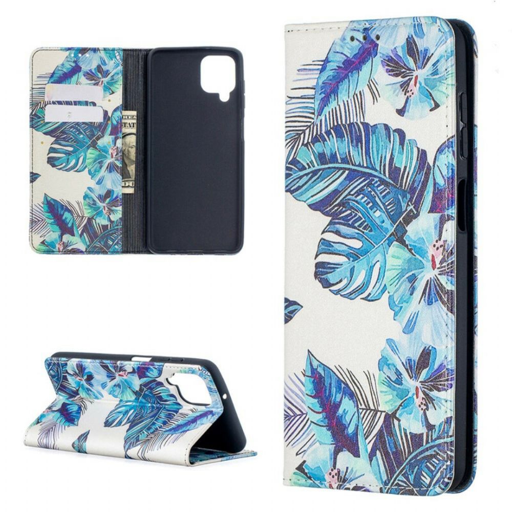 Schutzhülle Für Samsung Galaxy A12 / M12 Flip Case Blätter