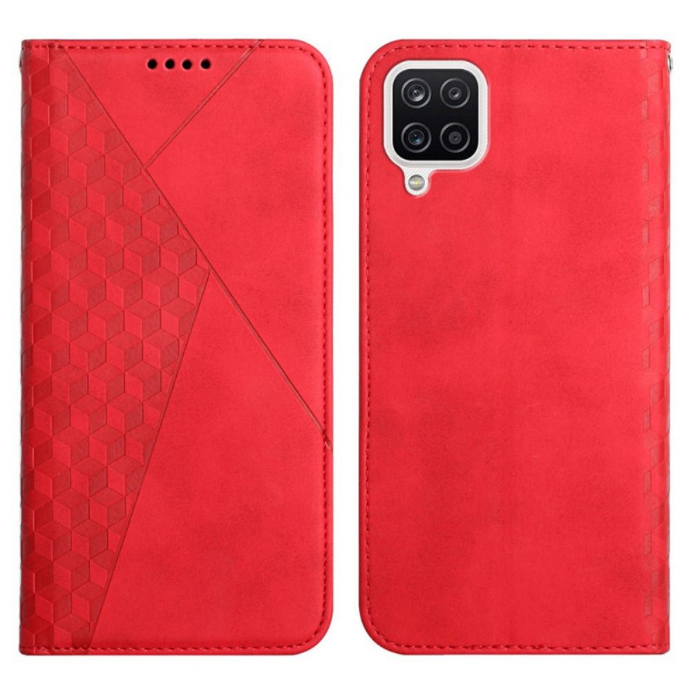 Schutzhülle Für Samsung Galaxy A12 / M12 Flip Case Geo-leder-effekt