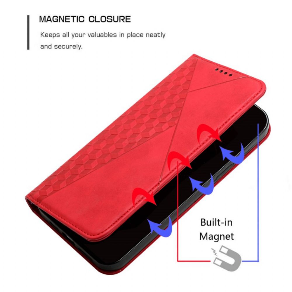 Schutzhülle Für Samsung Galaxy A12 / M12 Flip Case Geo-leder-effekt