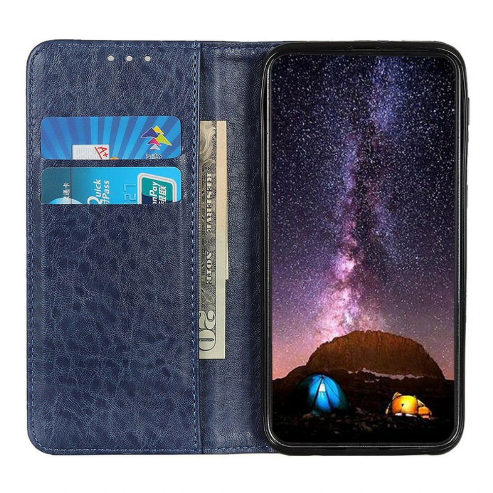 Schutzhülle Für Samsung Galaxy A12 / M12 Flip Case Spaltleder-stil