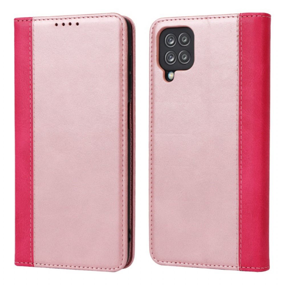 Schutzhülle Für Samsung Galaxy A12 / M12 Flip Case Zweifarbiges Leder