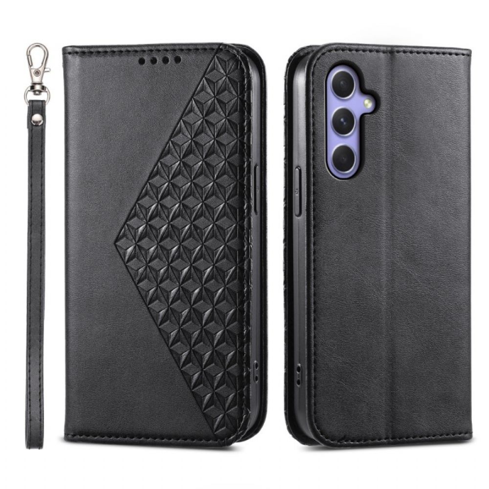 Flip Case Samsung Galaxy A55 5g Handyhülle 3d-diamanten Mit Riemen