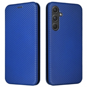 Flip Case Samsung Galaxy A55 5g Handyhülle Kohlefasertextur