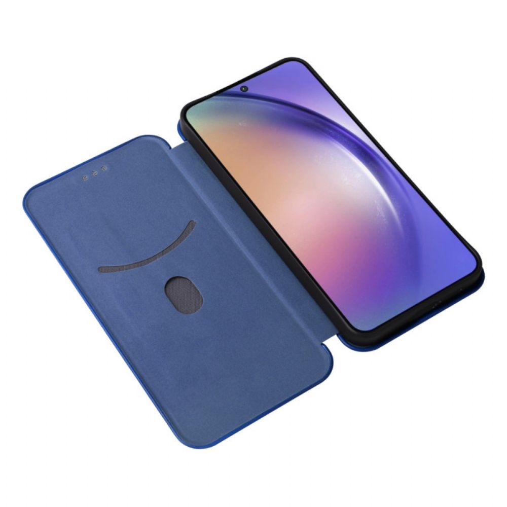 Flip Case Samsung Galaxy A55 5g Handyhülle Kohlefasertextur