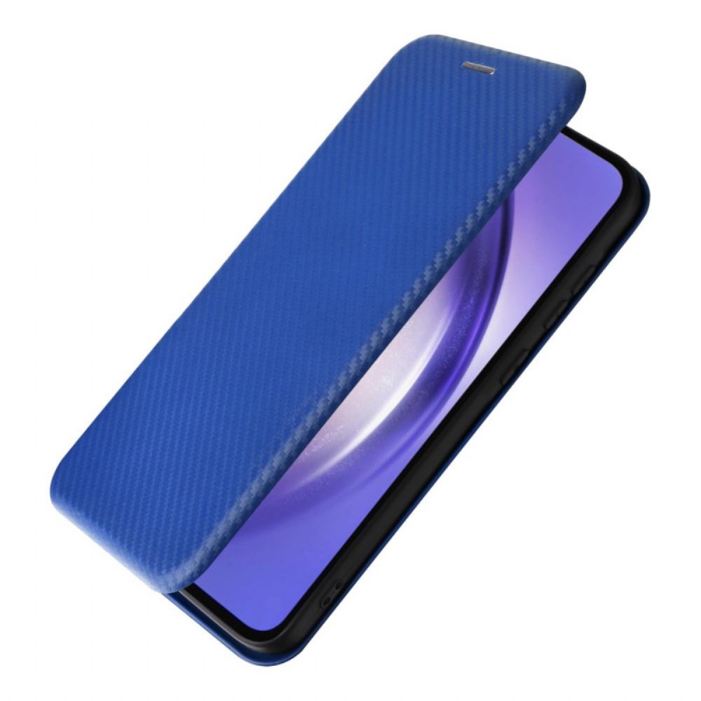 Flip Case Samsung Galaxy A55 5g Handyhülle Kohlefasertextur