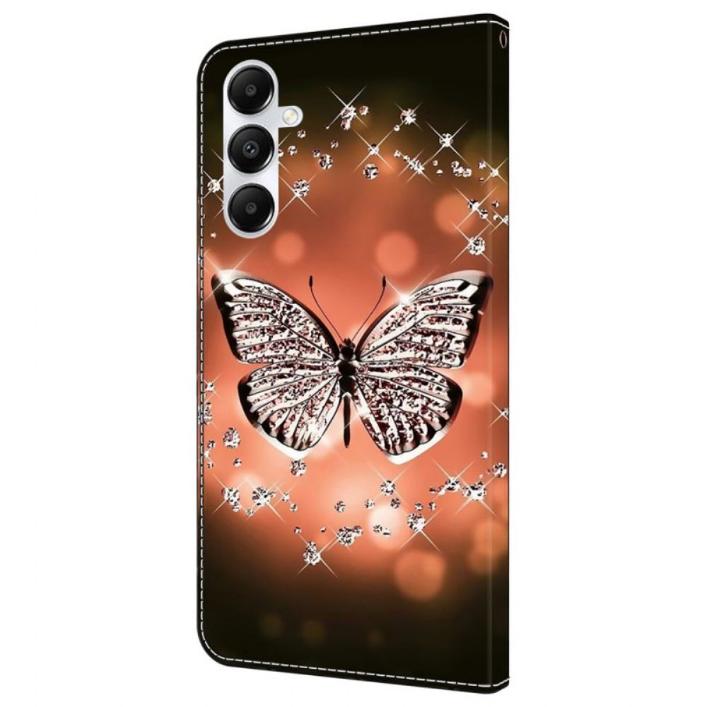 Lederhüllen Samsung Galaxy A55 5g Kristallschmetterling