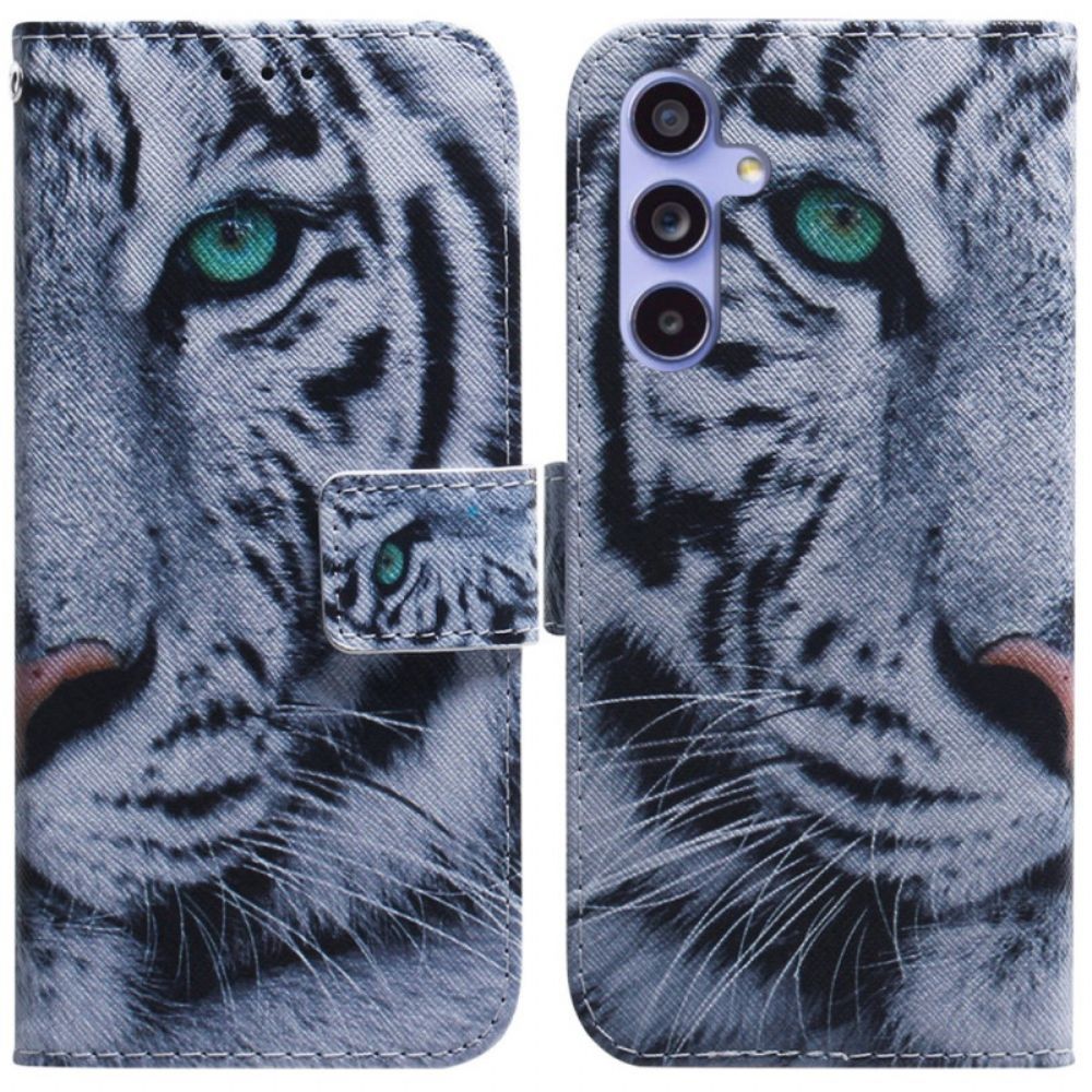 Lederhüllen Samsung Galaxy A55 5g Weißer Tiger