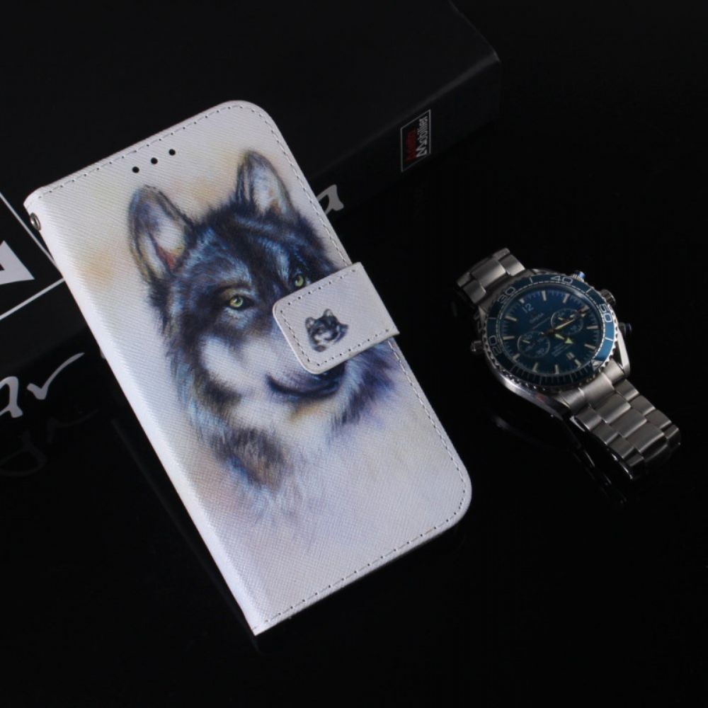 Lederhüllen Samsung Galaxy A55 5g Wolf-aquarell