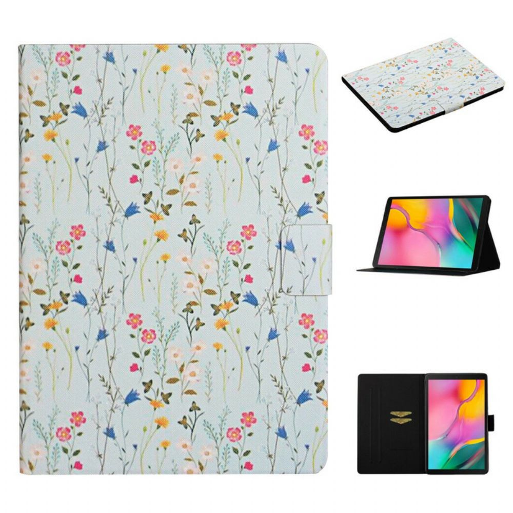 Flip Case Für Samsung Galaxy Tab A 10.1 (2024) Blumen Blumen Blumen