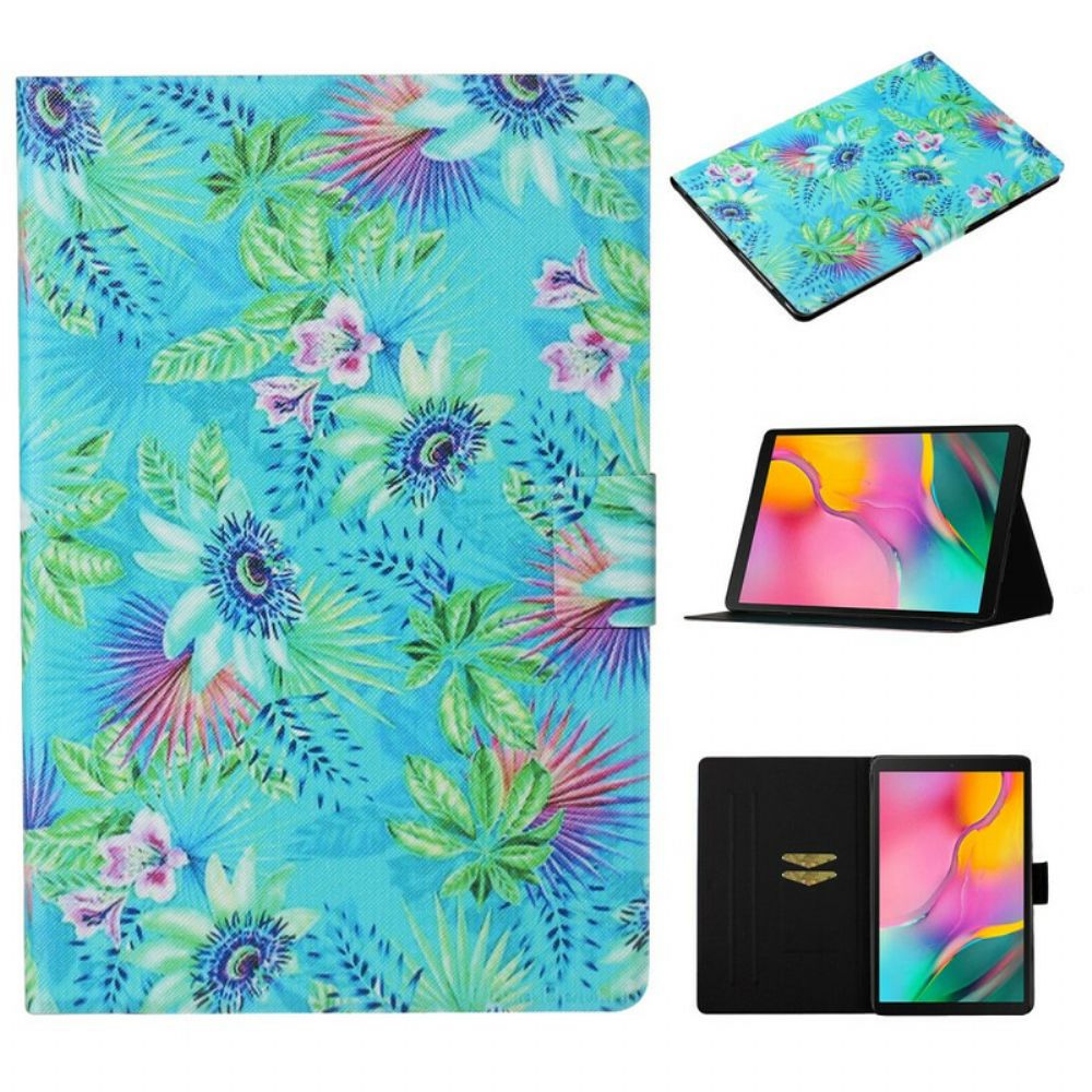 Flip Case Für Samsung Galaxy Tab A 10.1 (2024) Blumen Und Blätter