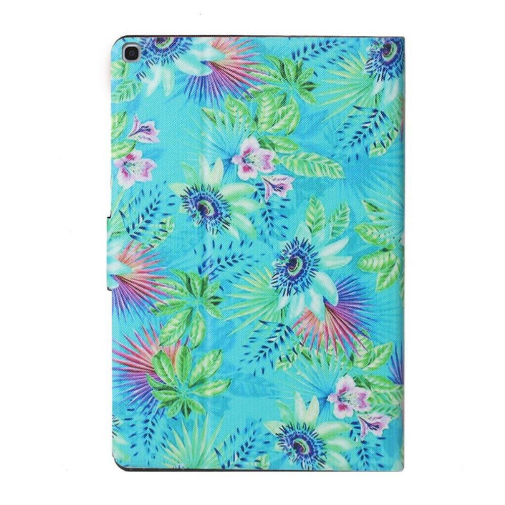 Flip Case Für Samsung Galaxy Tab A 10.1 (2024) Blumen Und Blätter