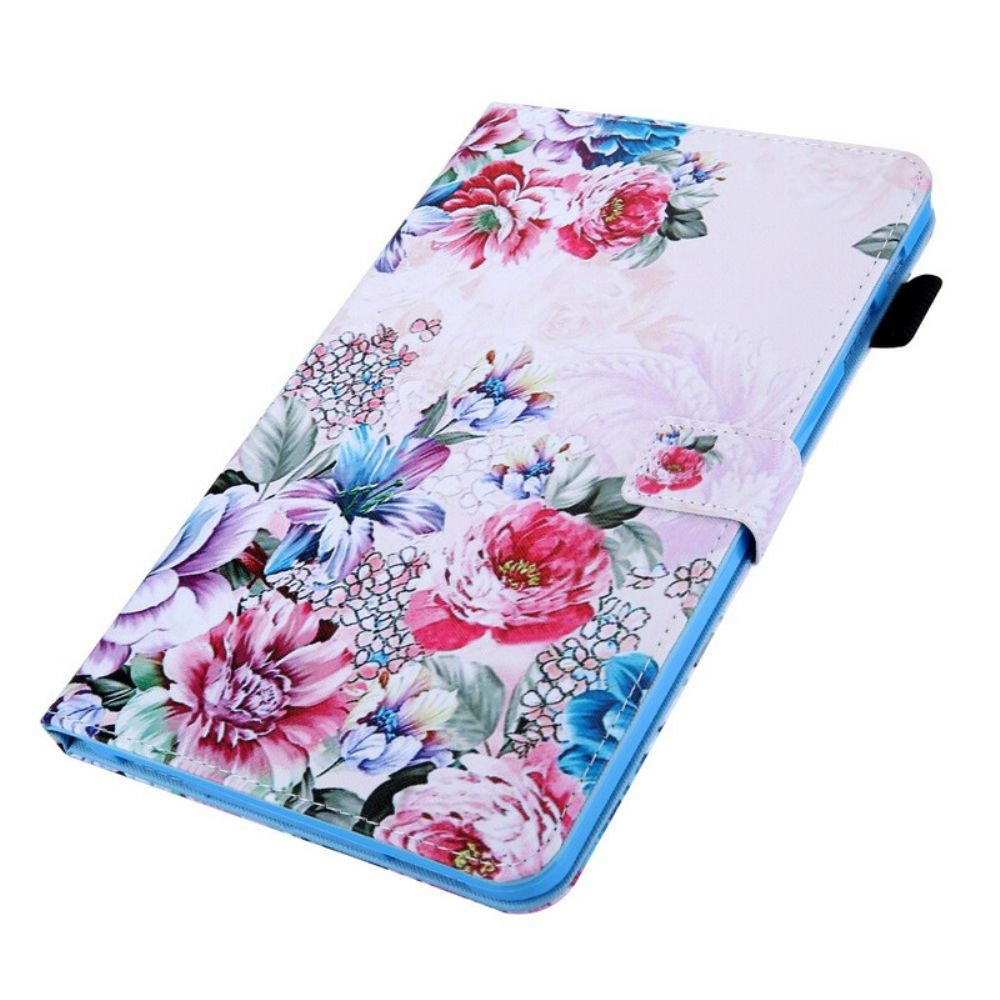 Flip Case Für Samsung Galaxy Tab A 10.1 (2024) Blumenmuster