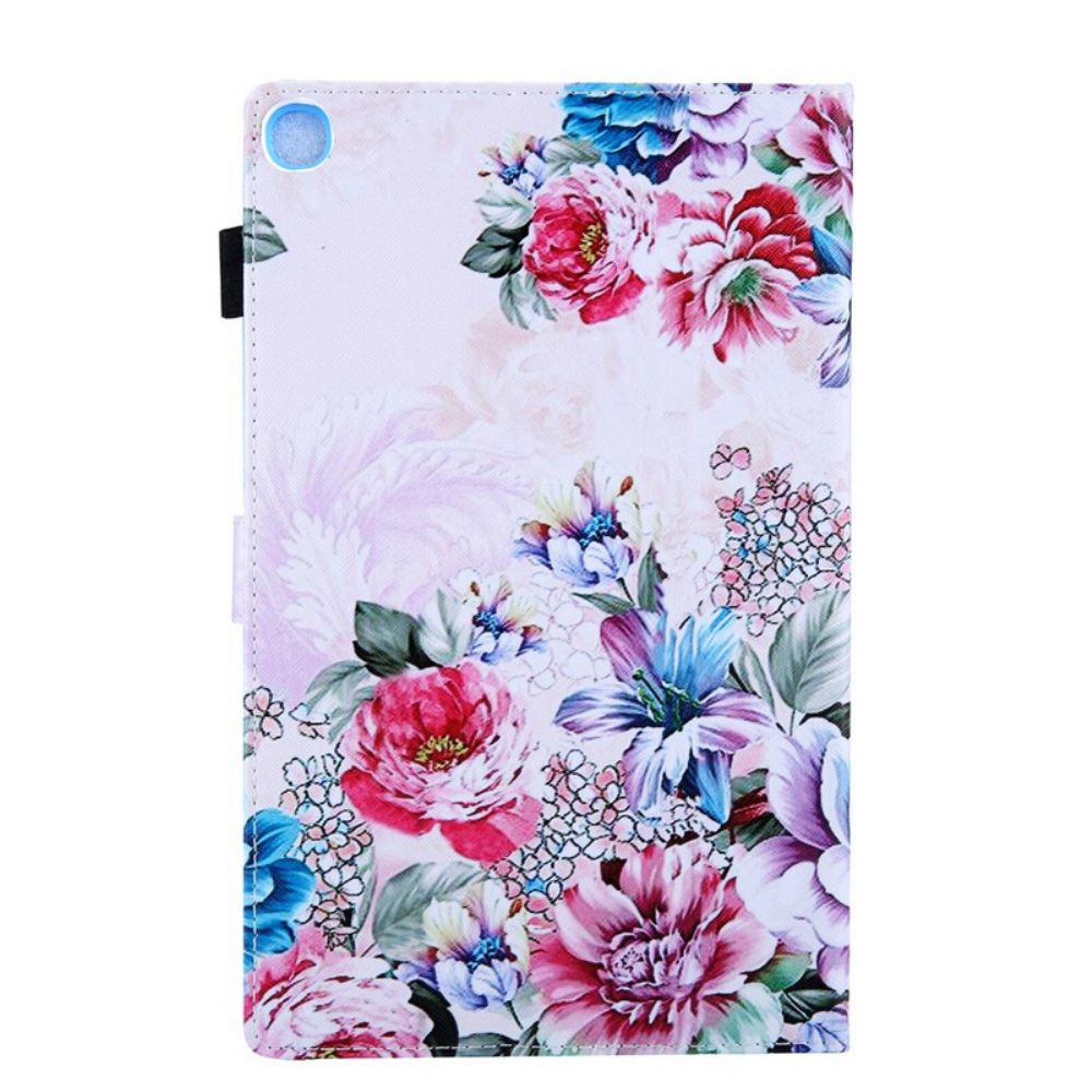 Flip Case Für Samsung Galaxy Tab A 10.1 (2024) Blumenmuster