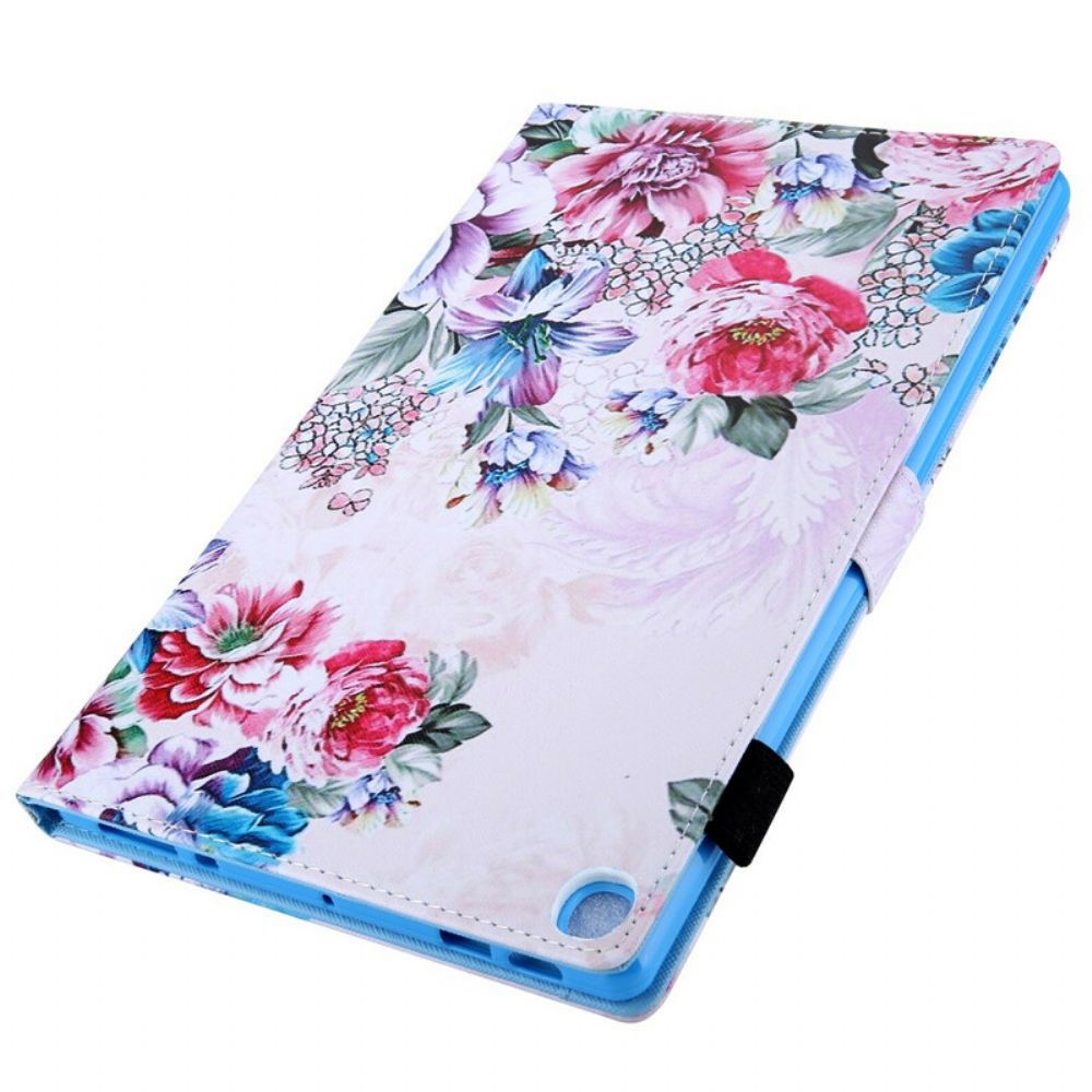 Flip Case Für Samsung Galaxy Tab A 10.1 (2024) Blumenmuster