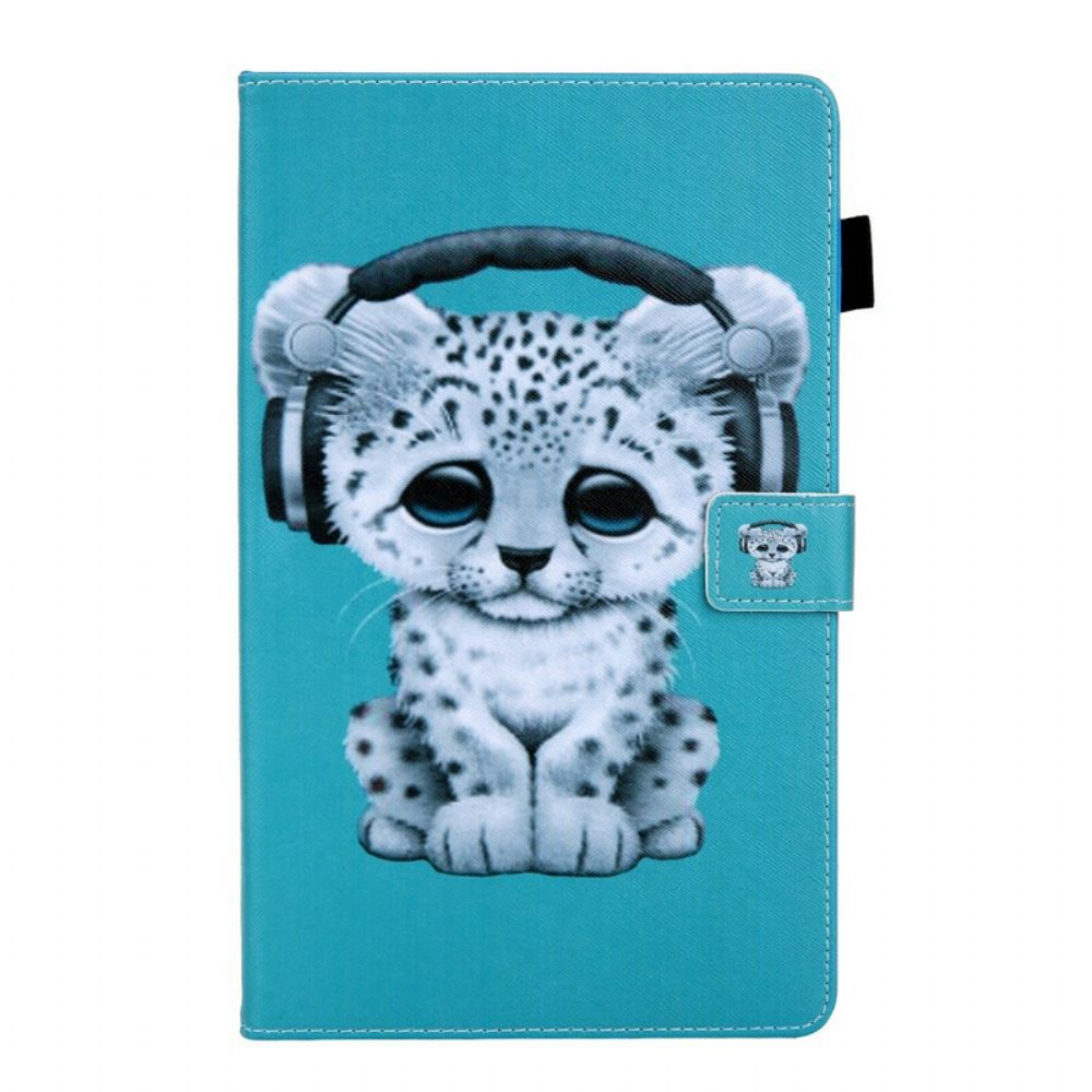 Flip Case Für Samsung Galaxy Tab A 10.1 (2024) Leopardenmusik