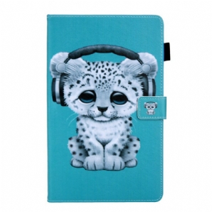 Flip Case Für Samsung Galaxy Tab A 10.1 (2024) Leopardenmusik