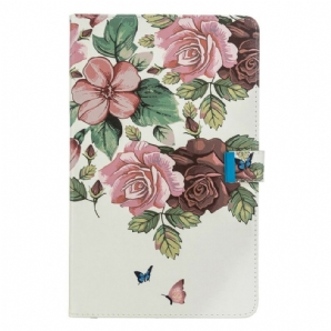 Flip Case Für Samsung Galaxy Tab A 10.1 (2024) Nur Blumen