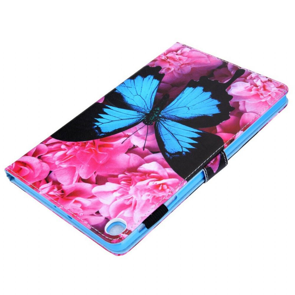 Flip Case Für Samsung Galaxy Tab A 10.1 (2024) Schmetterling Blumen