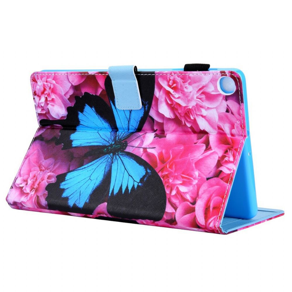 Flip Case Für Samsung Galaxy Tab A 10.1 (2024) Schmetterling Blumen