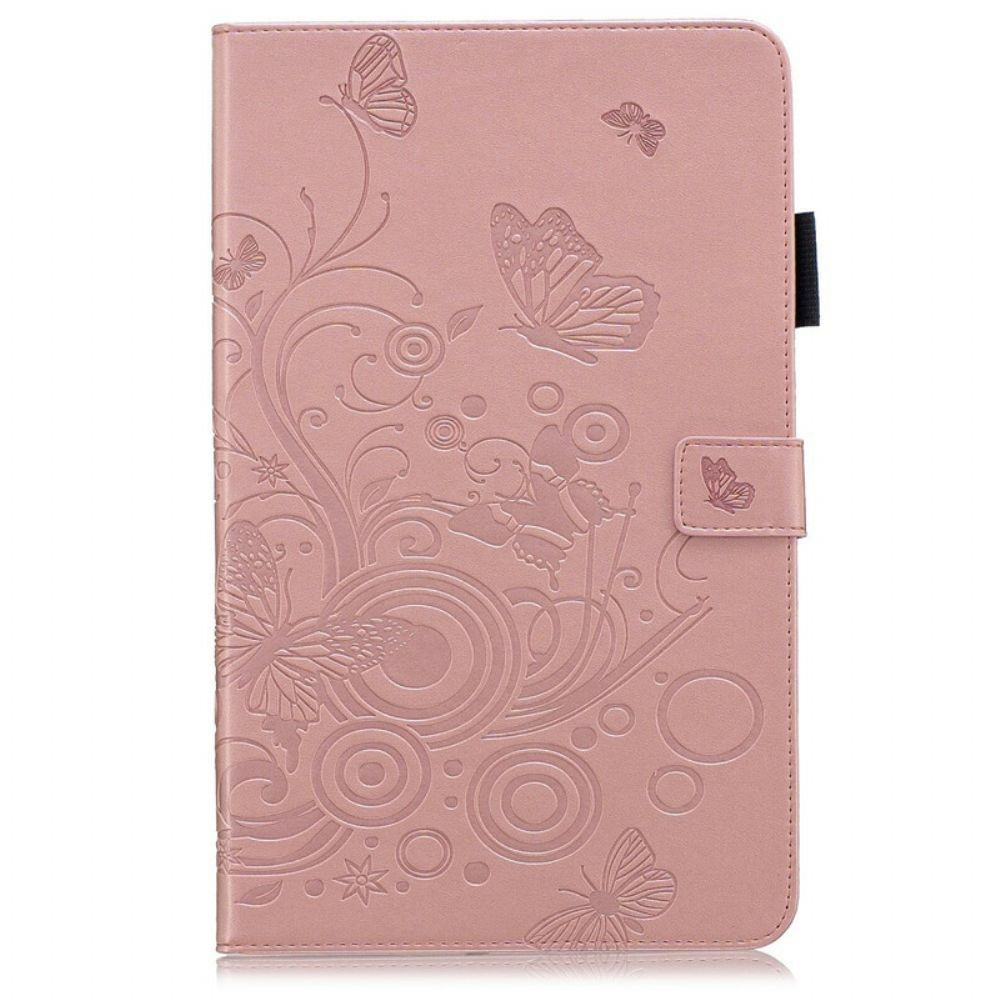 Flip Case Für Samsung Galaxy Tab A 10.1 (2024) Schmetterlinge Und Blumen