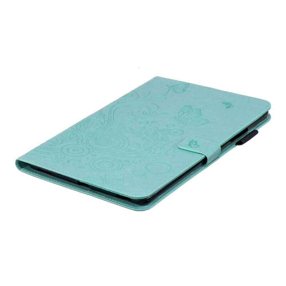 Flip Case Für Samsung Galaxy Tab A 10.1 (2024) Schmetterlinge Und Blumen