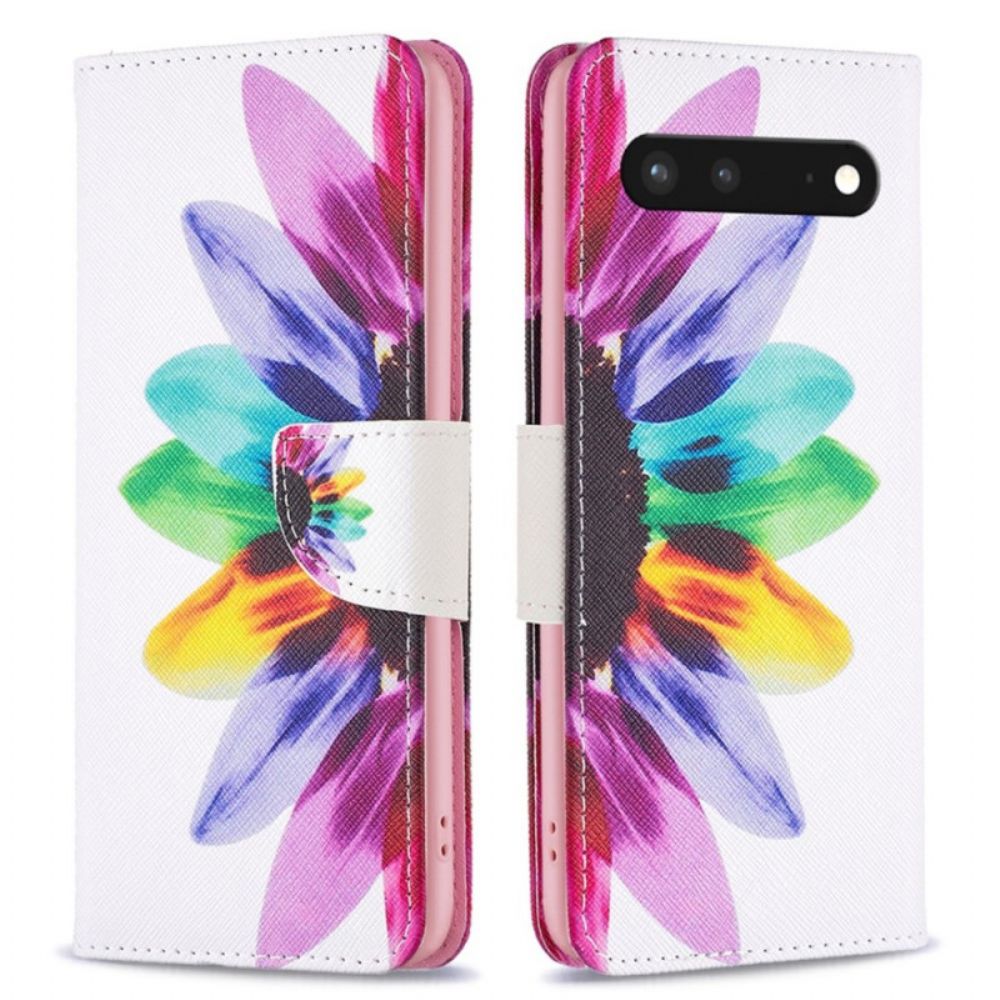 Flip Case Für Google Pixel 7 Aquarell Blume