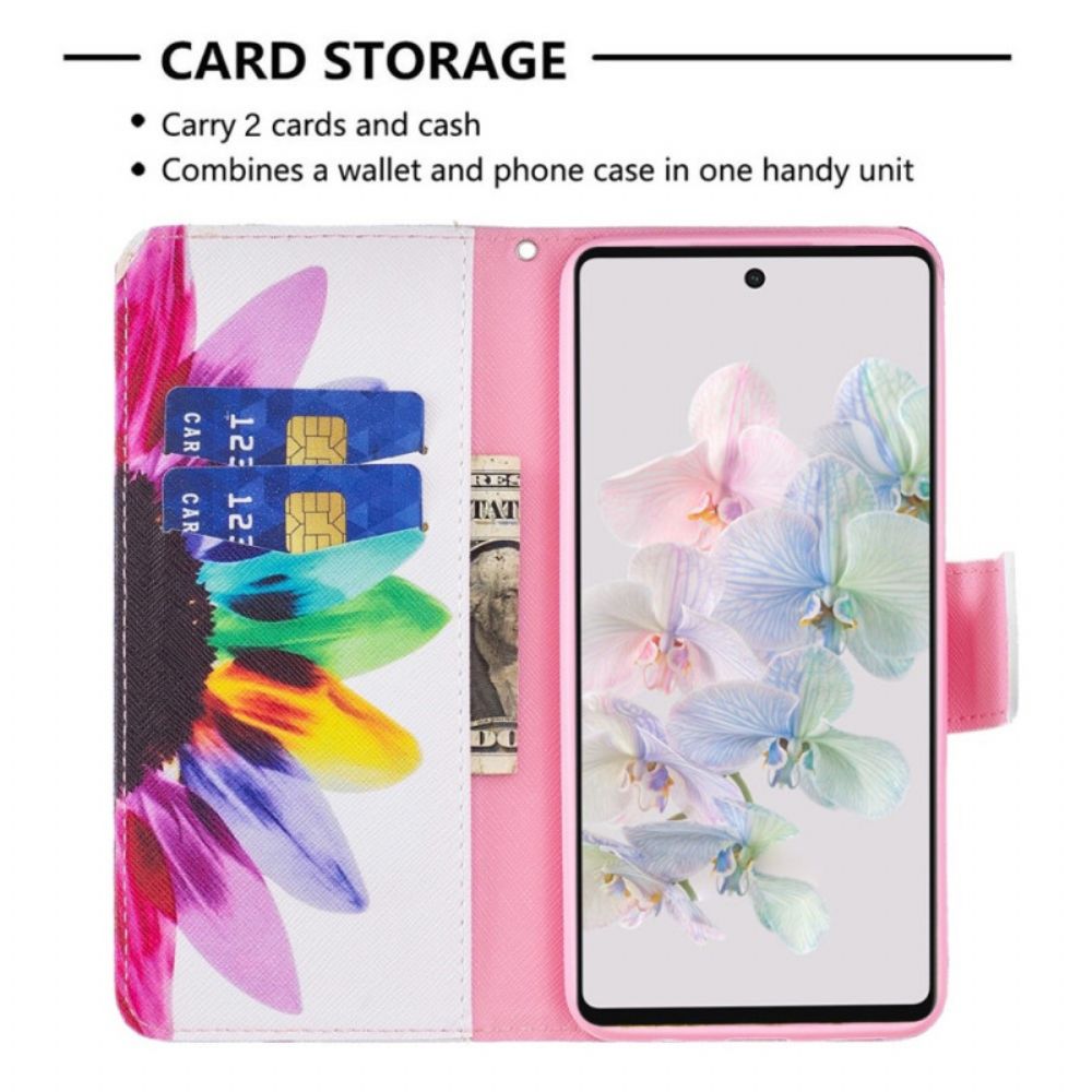 Flip Case Für Google Pixel 7 Aquarell Blume