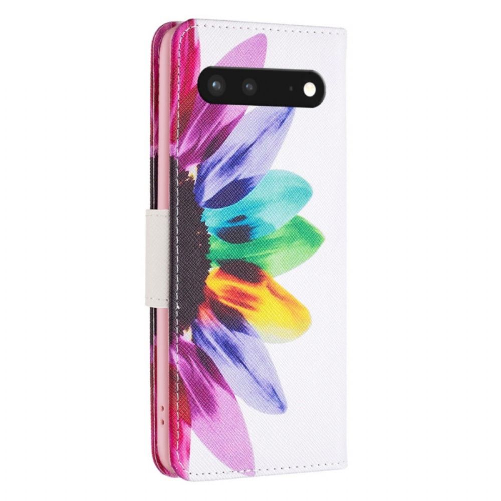 Flip Case Für Google Pixel 7 Aquarell Blume