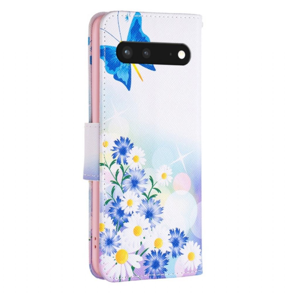 Flip Case Für Google Pixel 7 Aquarell Schmetterlinge