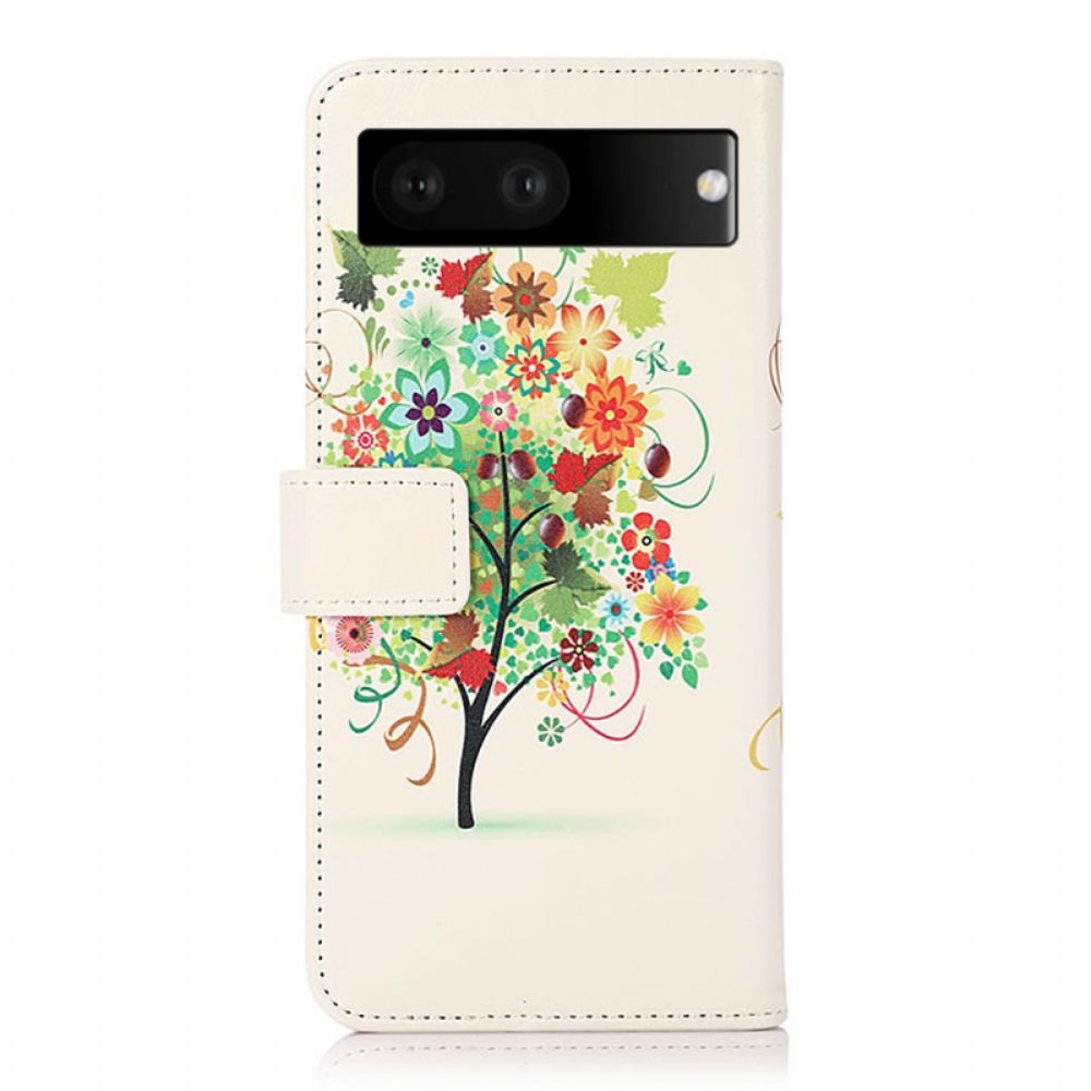 Flip Case Für Google Pixel 7 Blühender Baum