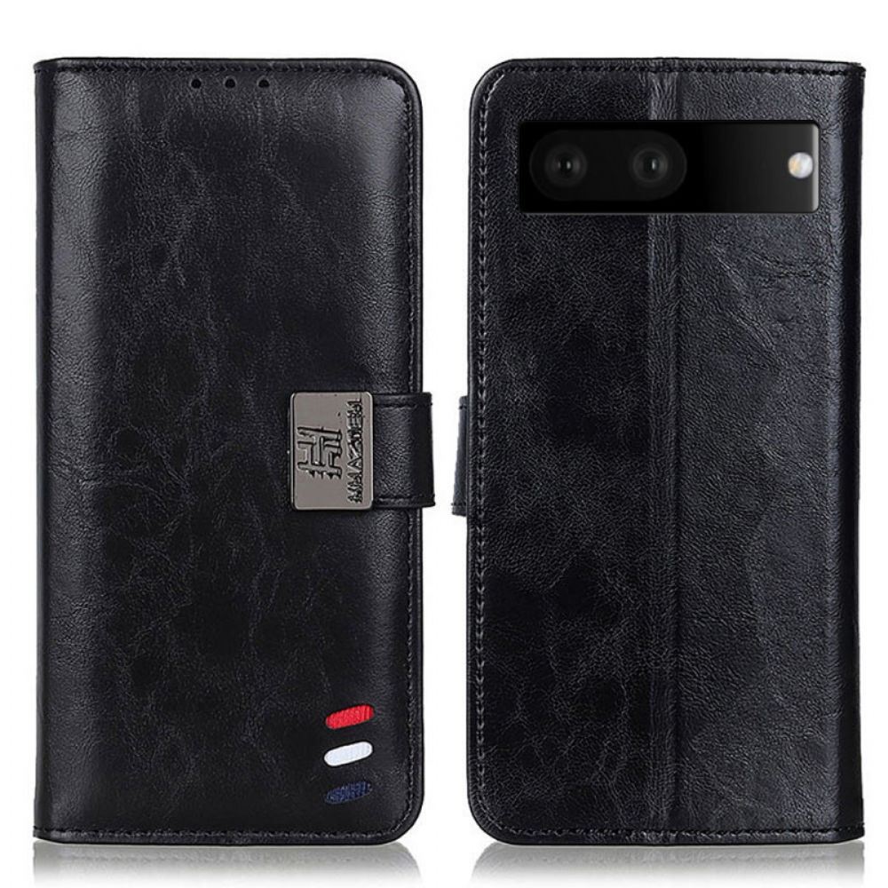 Flip Case Für Google Pixel 7 Tricolor Lederoptik