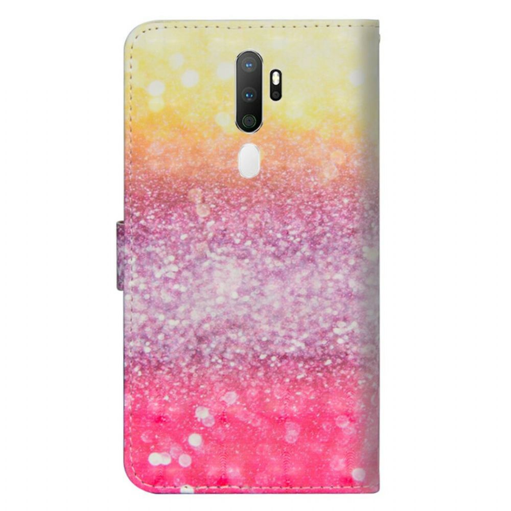 Lederhüllen Für Oppo A9 2024 / A5 2024 Magentafarbener Glitzerverlauf