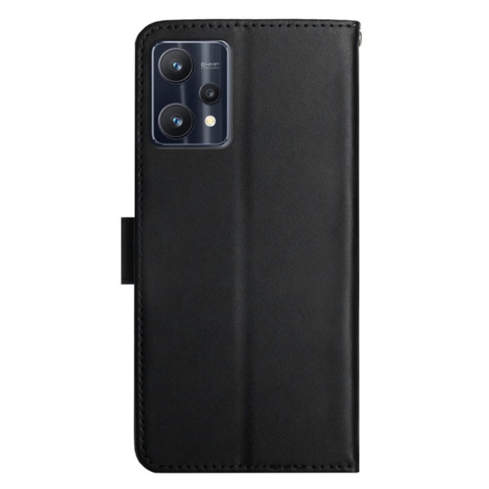 Flip Case Für Realme 9 Echtes Nappaleder