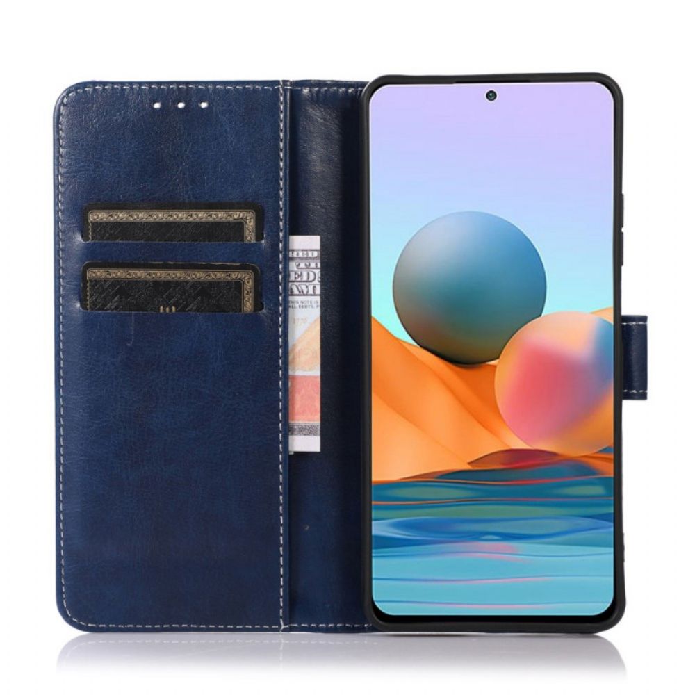 Flip Case Für Samsung Galaxy M33 5G Lederstil Und Nähte