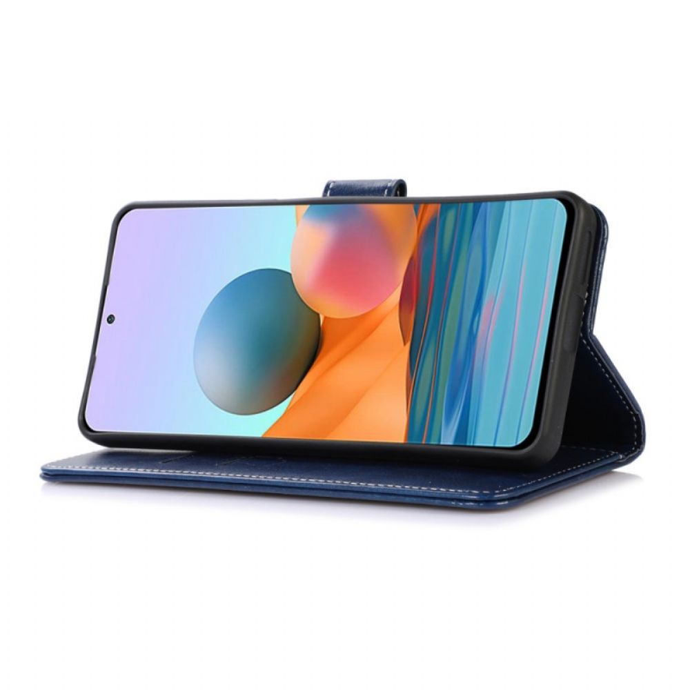 Flip Case Für Samsung Galaxy M33 5G Lederstil Und Nähte